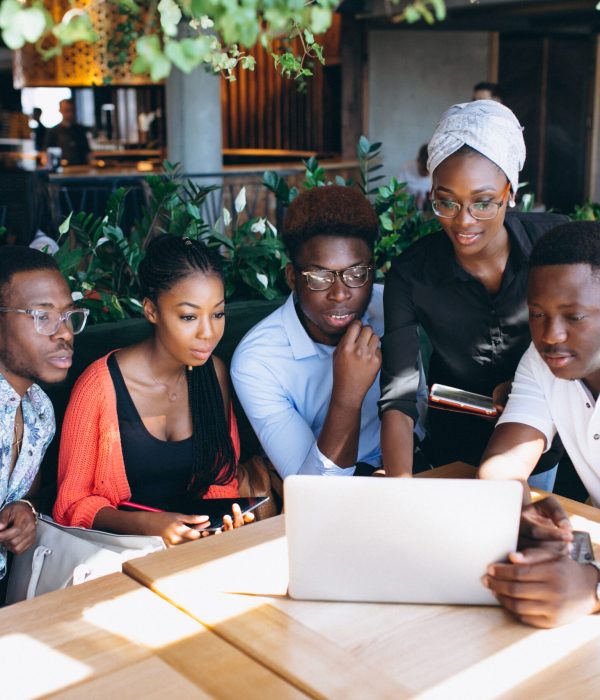 Group of afro americans working together
